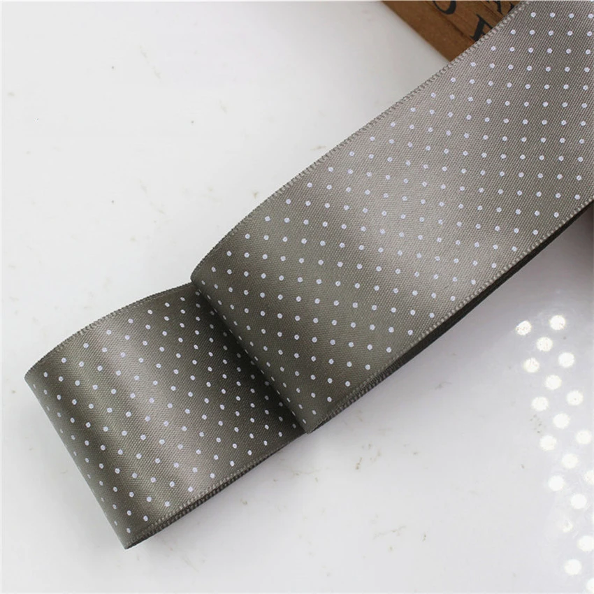 38mm White Dot Webbing Ribbon Bowknot Bag Accessories