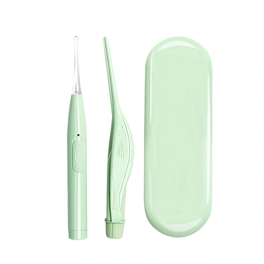 2Pcs Children Ear Cleaning Tools Portable Visible Luminous Earpicks Earwax Removal Cleaner Supplies(Light Green)