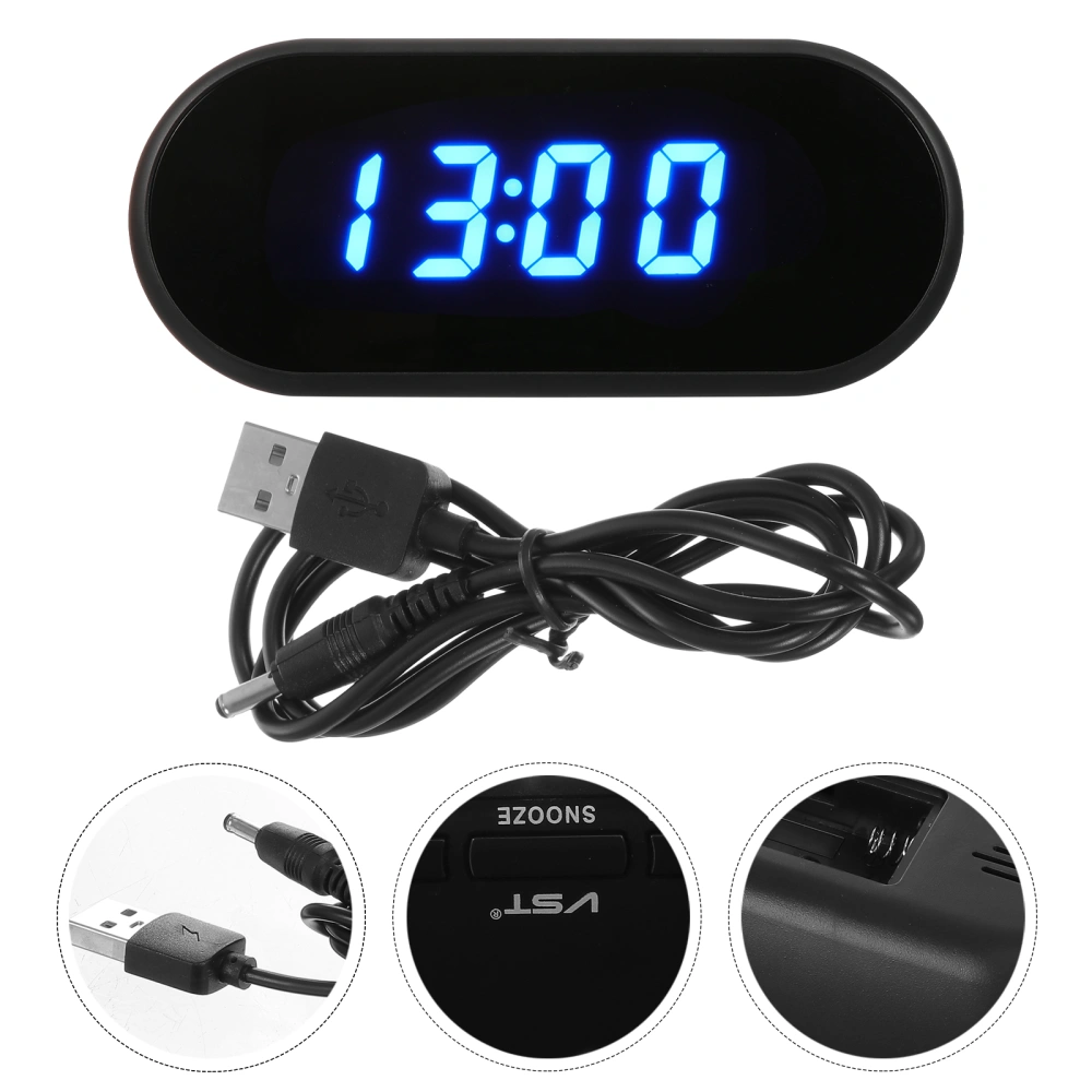 1pc LED Digital Alarm Clock Desk Clock LED Luminous Alarm Clock with Cable