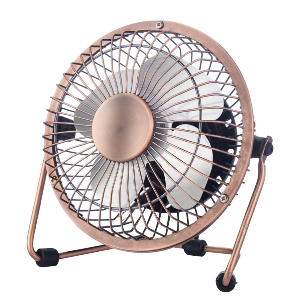 4'' USB Mini Table Fan Antique Bronze Portable High Velocity Cooling Fan for Dorm Office Table