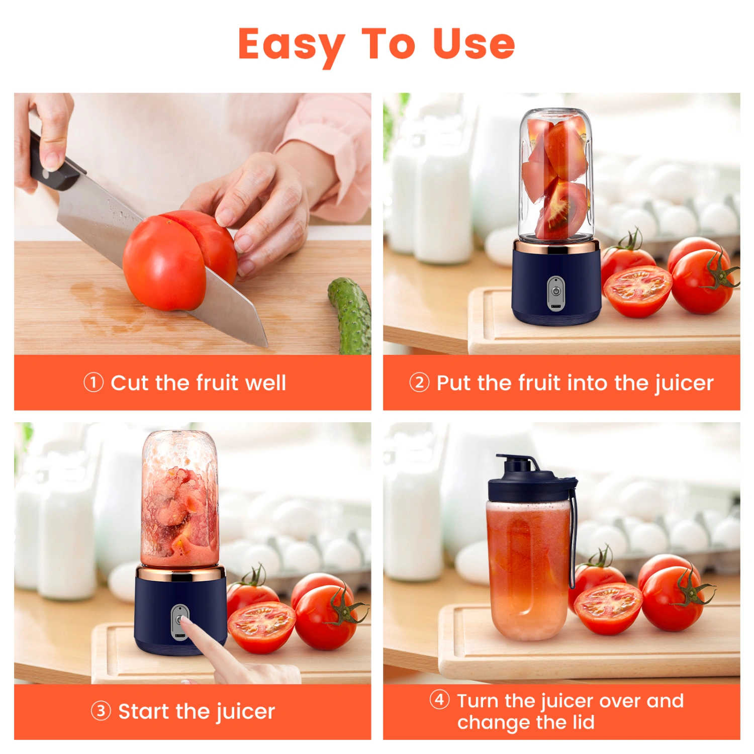 Electric Juice Maker Portable Blender Smoothie USB Mini Juicer Fruit Machine for Travel