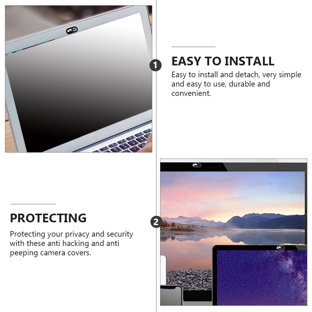 6PCS Anti-hacker Cover Privacy Protective Patch Computor Webcam Cover (Black)