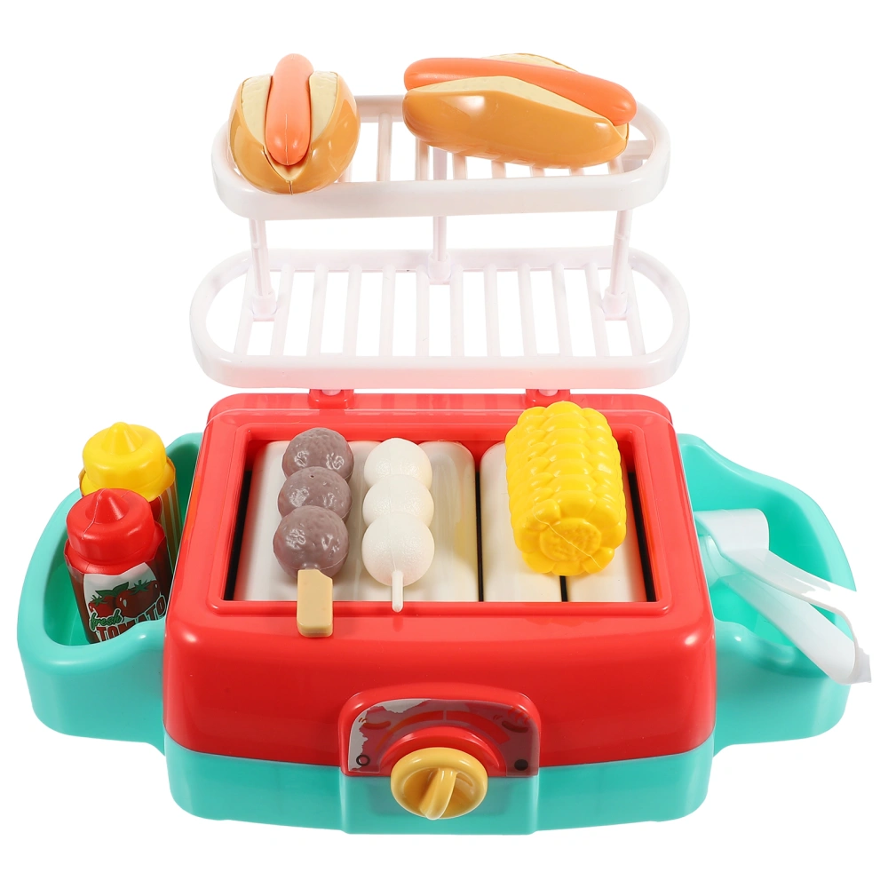 1 Set Kids Pretended Toy Simulation Grill Toy Kids Artificial Grill Playset Toy Plastic Home Appliance Plaything