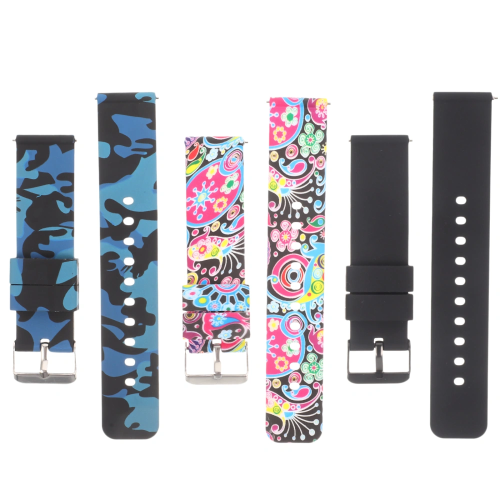 3Pcs Silicone Watch Band Straps Universal Watch Straps Replacement Watch Bands Silicone Watch Bands