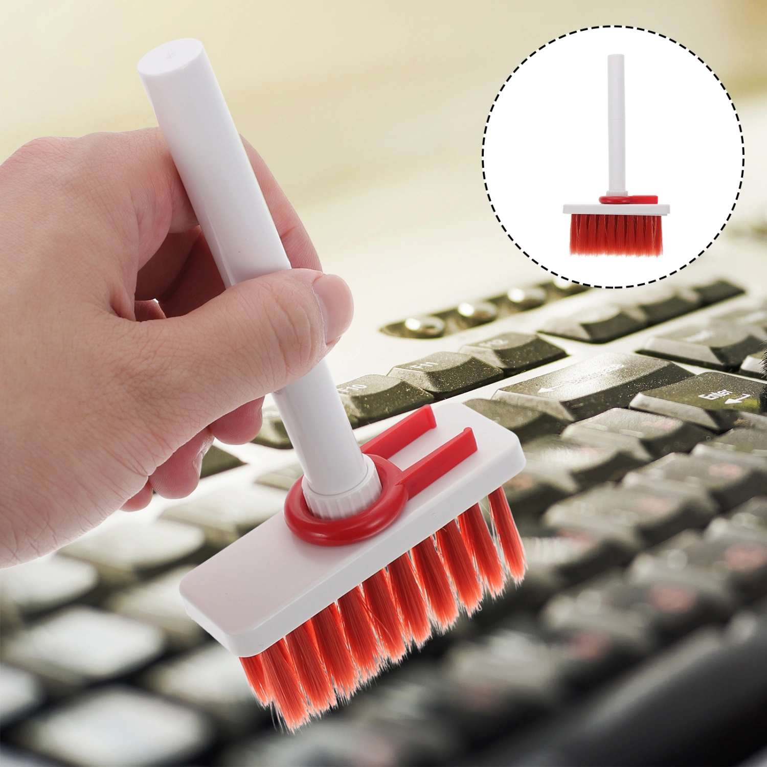 Mini Plastic Dust Brush Anti-Static Brush Cleaner for Computer Keyboard