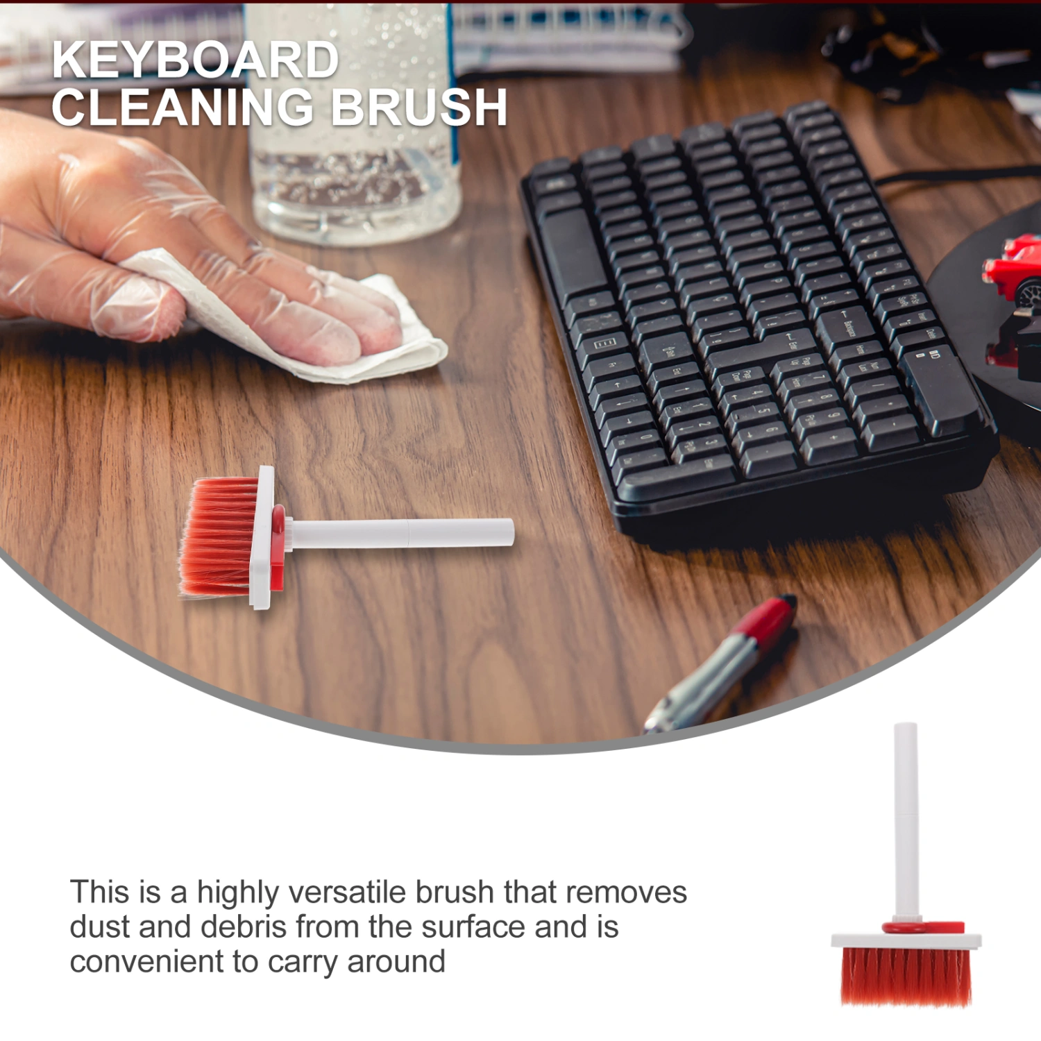 Mini Plastic Dust Brush Anti-Static Brush Cleaner for Computer Keyboard