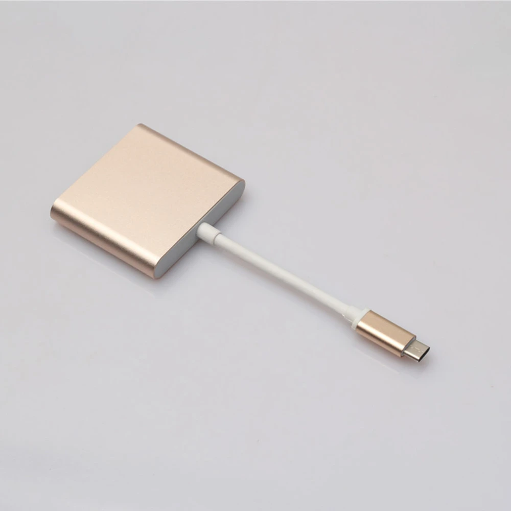 USB Type C to with Charging Adapter Kayenne USB-C to Hub (Gold)