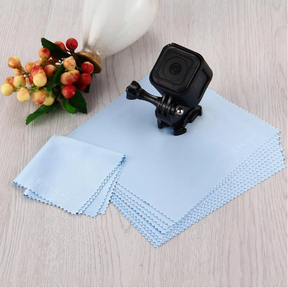 80pcs Microfiber Eyeglasses Cleaning Cloth Jewelry Polishing Cloth Camera Lens Screen Cleaning Tool (Blue)