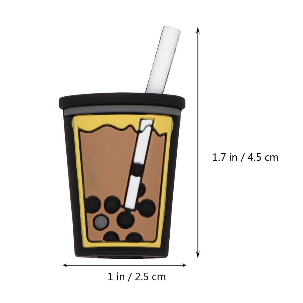 2PCS Bubble Tea Shape Data Cable Protector Charging Wire Protective Case Cord Protection Sleeve (Light Brown)