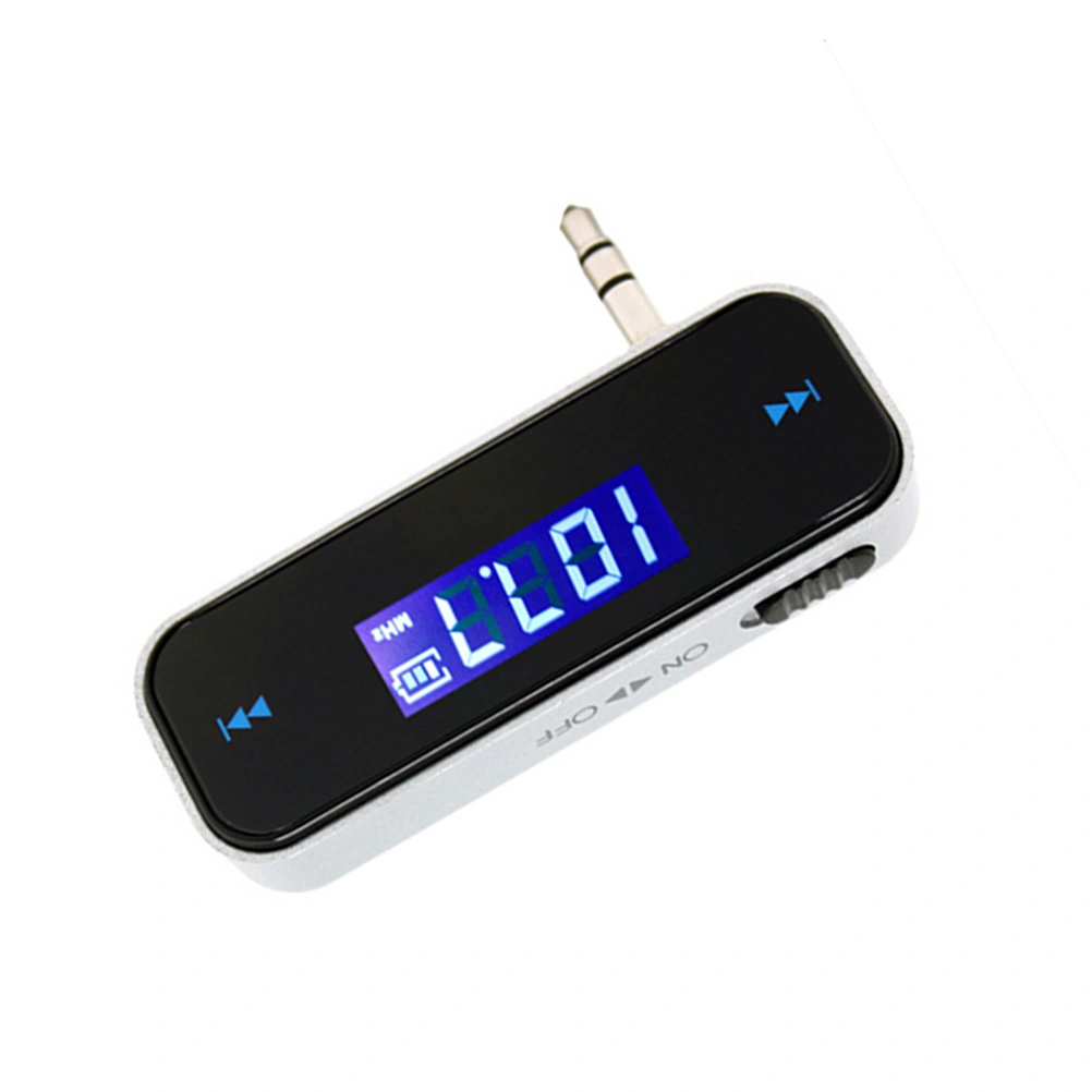 Foldable 3.5mm-plug Wireless In-Car Handsfree Mini LCD FM Transmitter for iPhone /iPad /iPod /Samsung /HTC /Motorola /Nokia (Black)