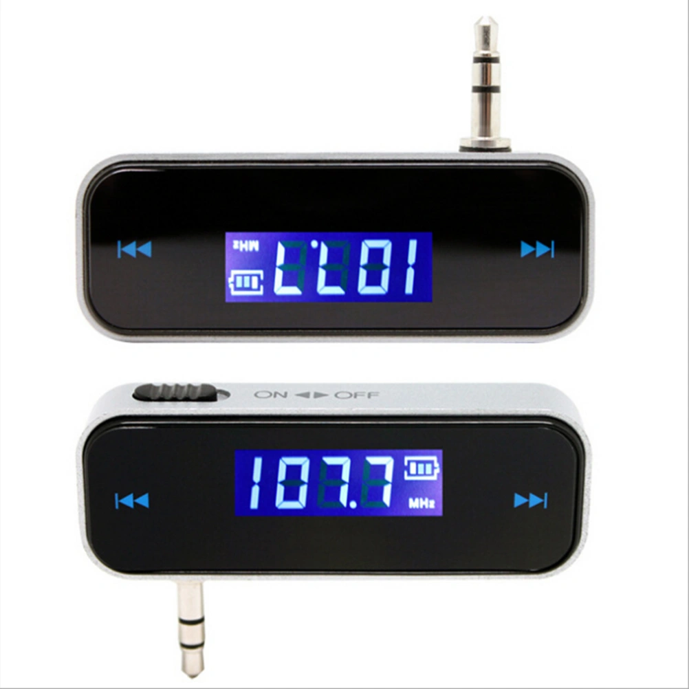 Foldable 3.5mm-plug Wireless In-Car Handsfree Mini LCD FM Transmitter for iPhone /iPad /iPod /Samsung /HTC /Motorola /Nokia (Black)