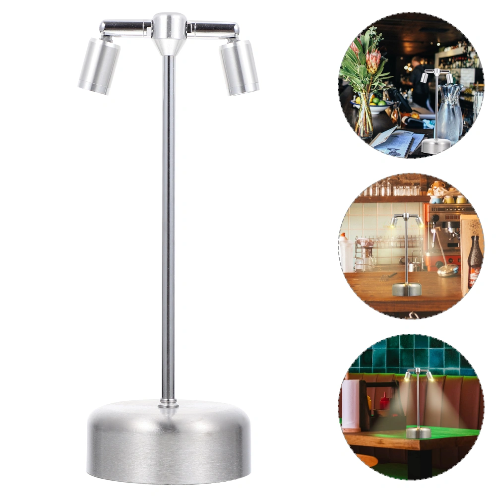 1Pc 3600mAh Bar LED Charging Desk Lamp Metal Tall Double Heads Spotlight