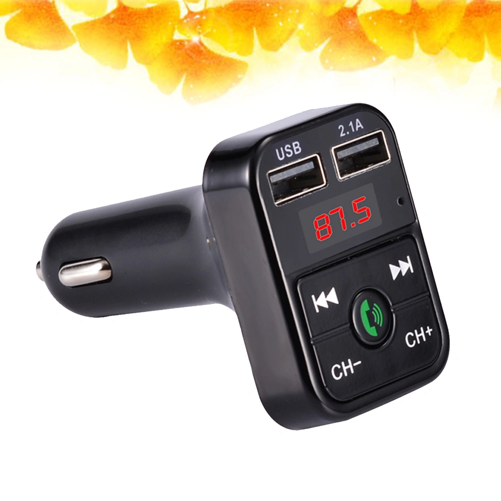 LED Display Vehicle Mounted MP3 Player USB Charge Multi Function Hands Free Player(Black)