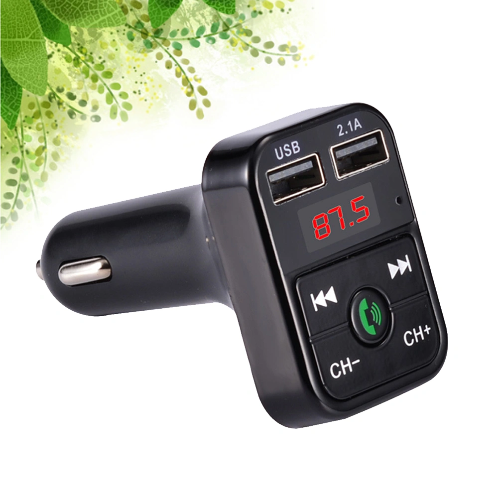 LED Display Vehicle Mounted MP3 Player USB Charge Multi Function Hands Free Player(Black)