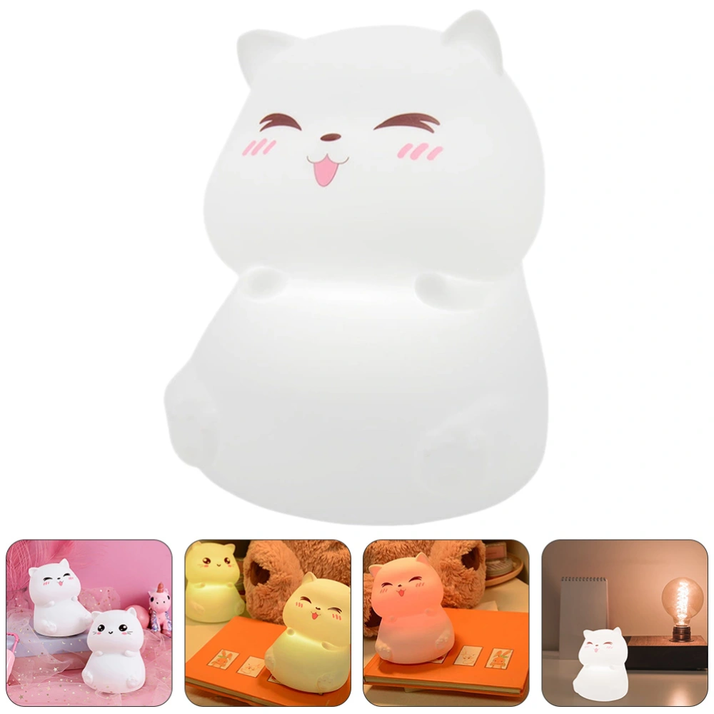 1 Pc Silicone Bedside Lamp Cat Shape Bedside Light Practical Desk Lamp LED Lamp