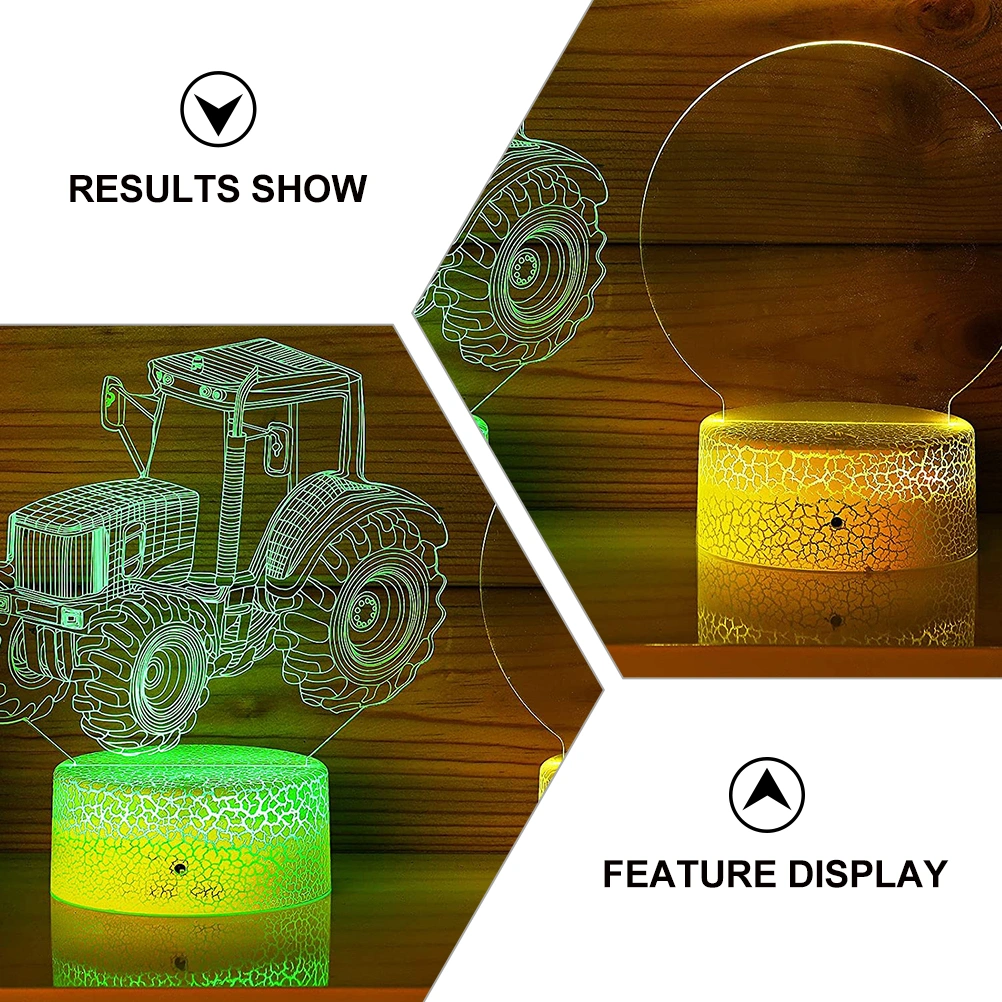 1 Set 3D Night Light Display Base 7 Color Changing LED Light Display Stand
