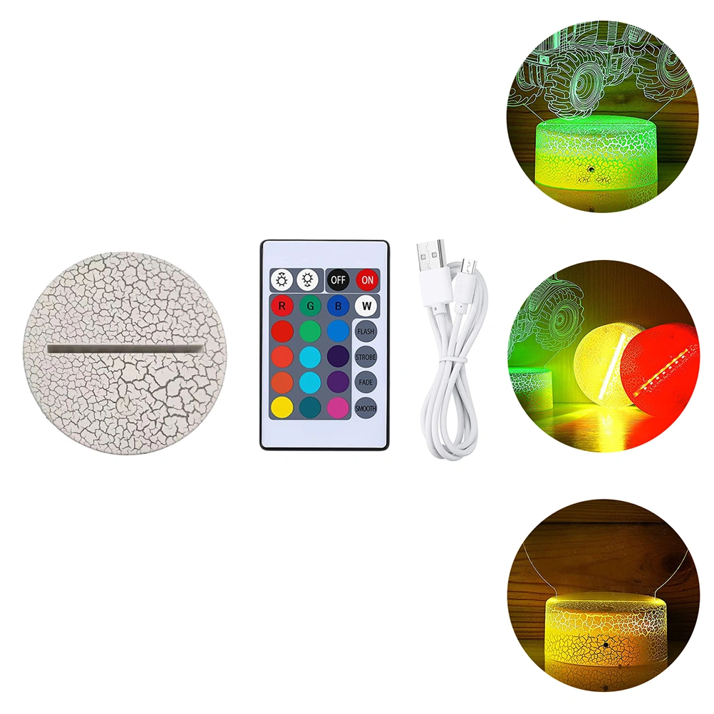 1 Set 3D Night Light Display Base 7 Color Changing LED Light Display Stand