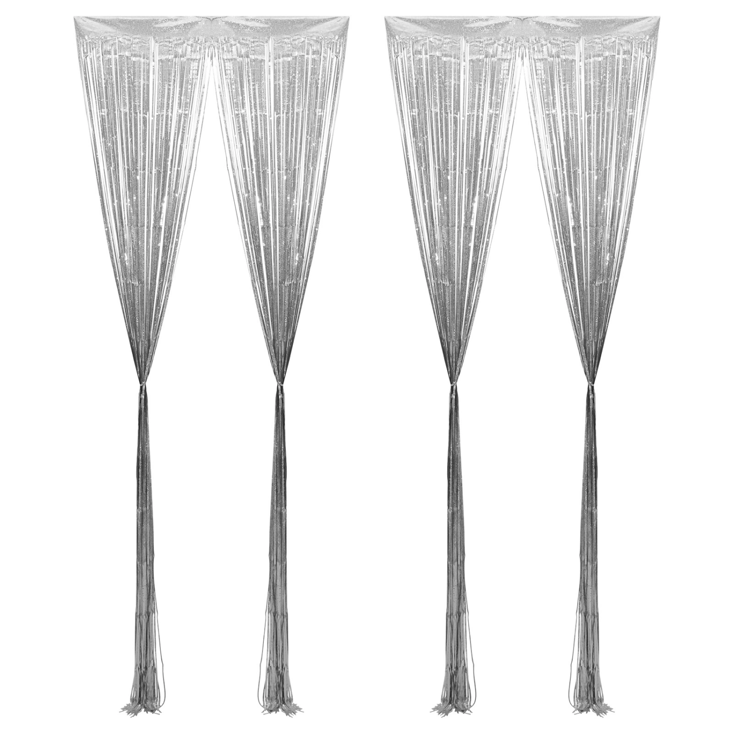 2pcs Tinsel Curtain Glitter Tinsel Fringe Curtains Background Decoration