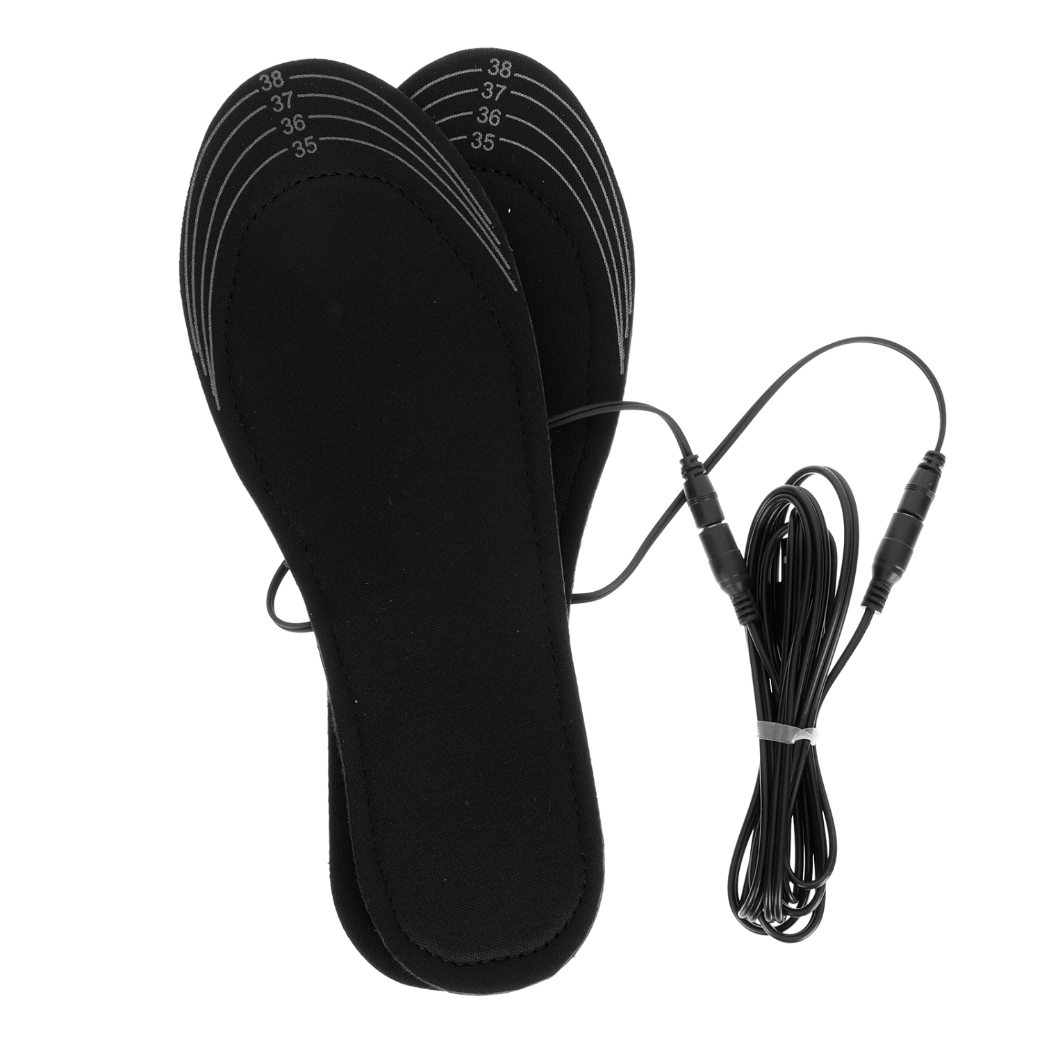 1 Set of Heated Insole Foot Warmer USB Rechargeable Heated Shoes Insole Black