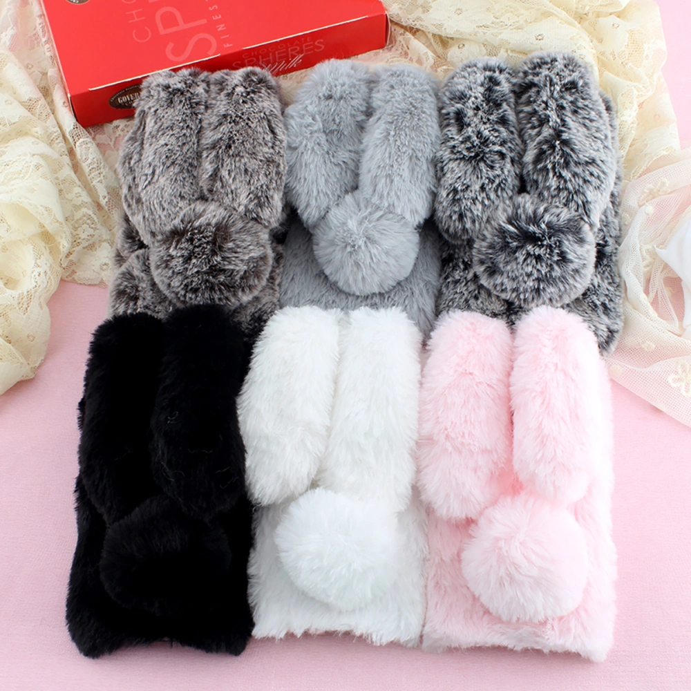 Bunny Ear Furry Girly Phone Cover Fuzzy Phone Case Compatible with Moto G Stylus