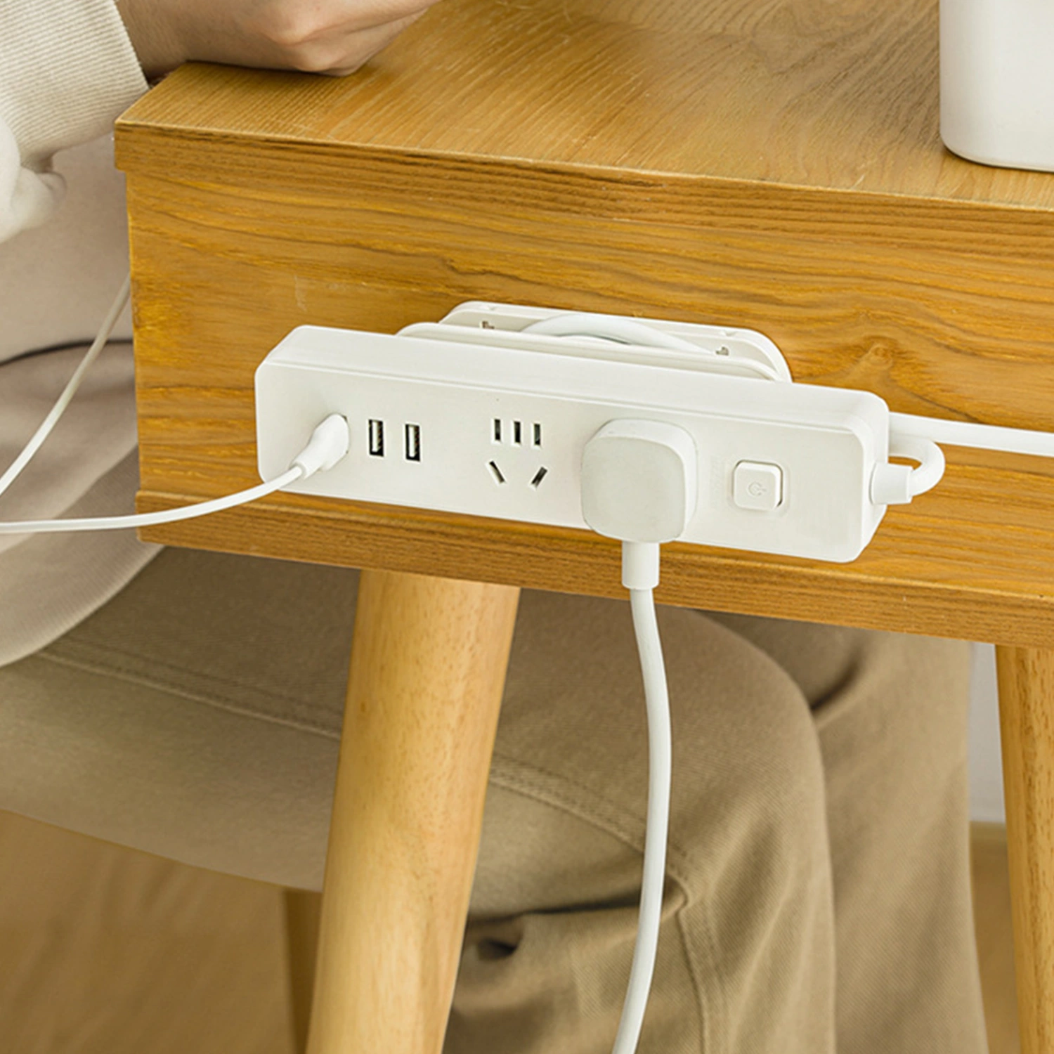 Nail-free Socket Rack Power Strip Wall Organizer Power Strip Winder Hanging Socket Holder
