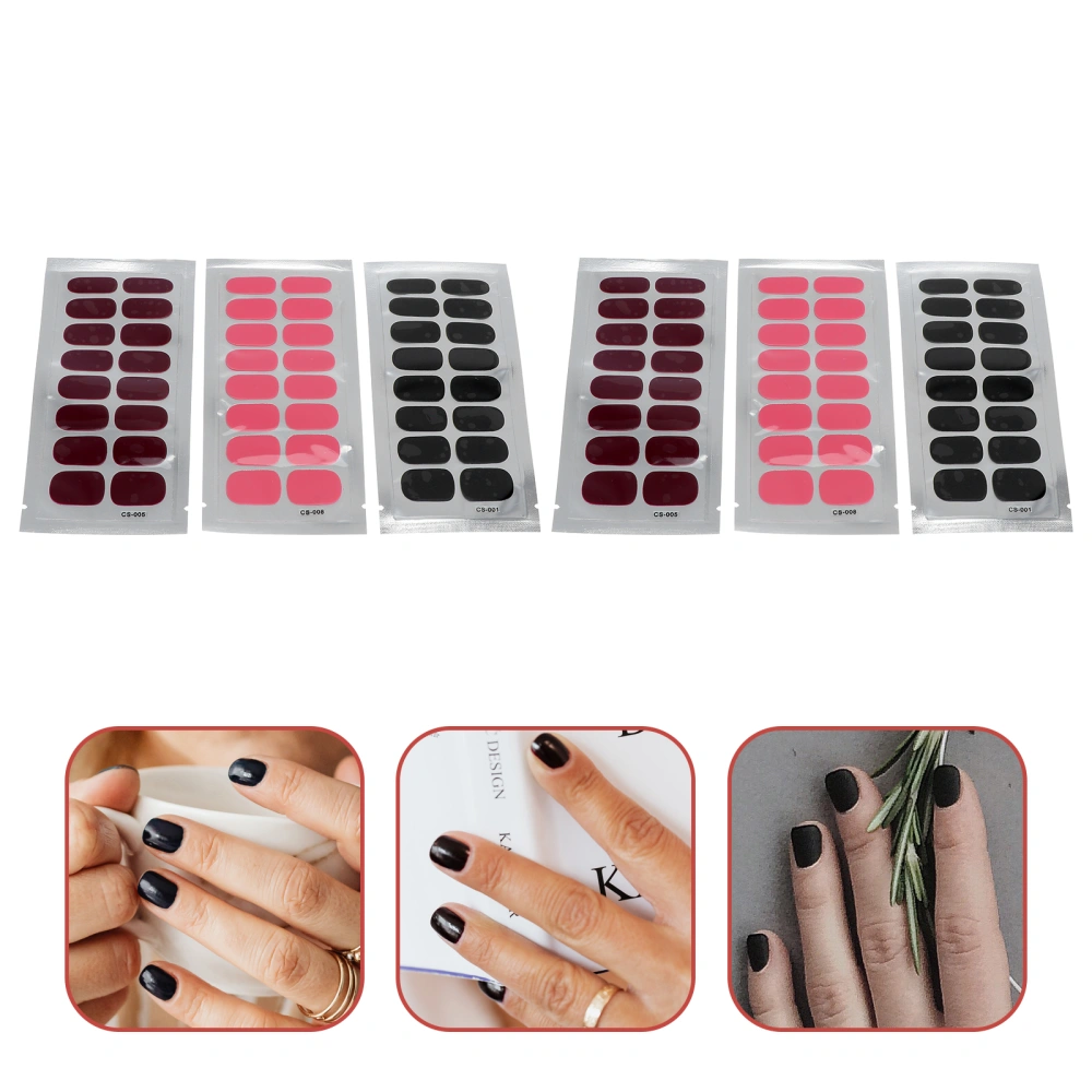 6Sheets Simple Nail Art Sticker Creative Women Manicure Decal DIY Nail Adorn