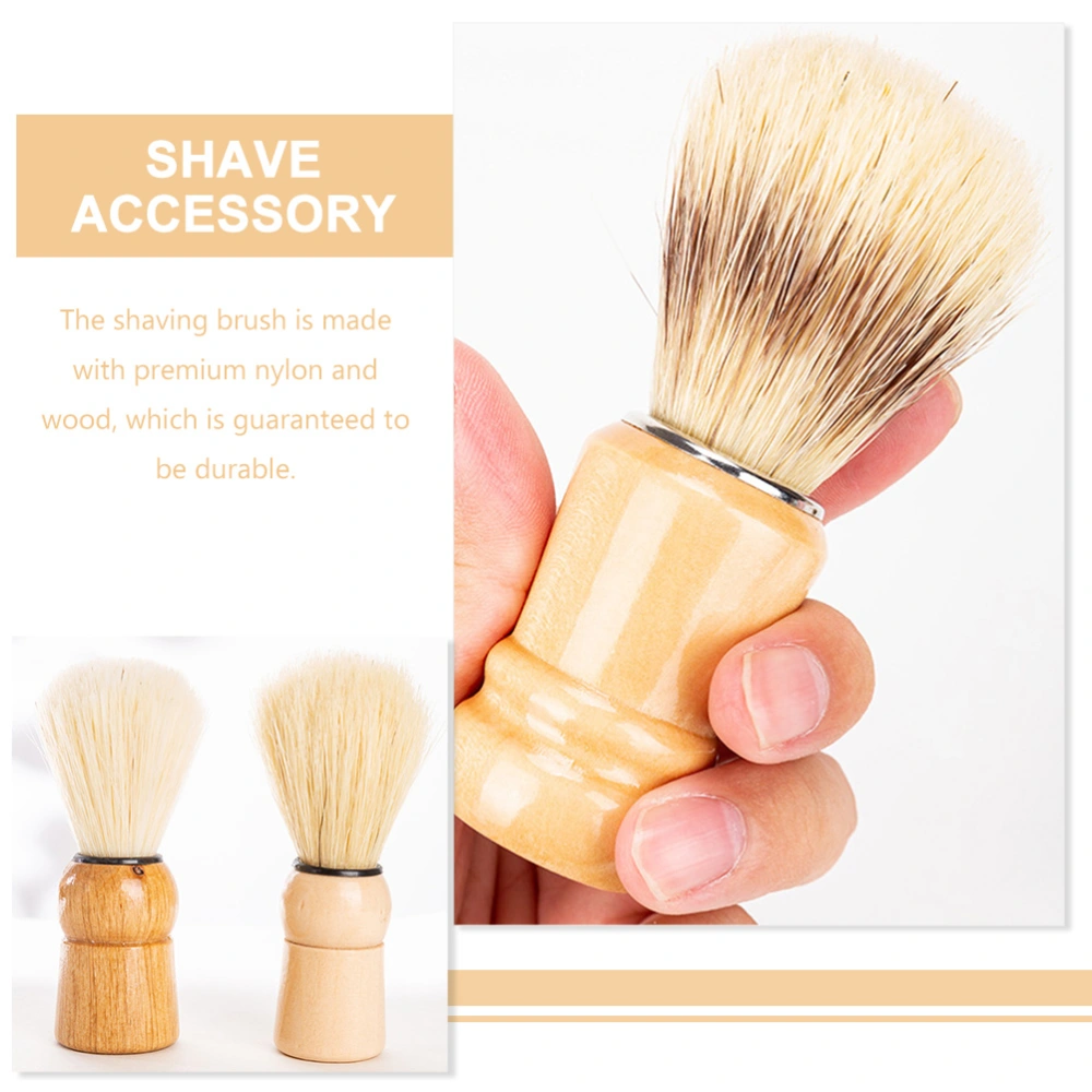 2pcs Shaving Brush Wood Handle Shave Brush Beard Brush Shave Accessory for Men