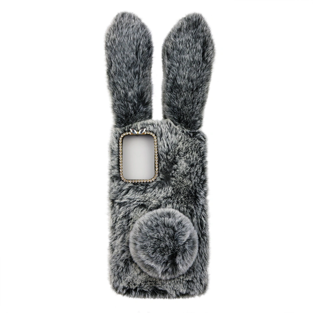 Adorable Cover Creative Plush Shell Winter Warm Phone Case Plush Phone Protector Compatible for Galaxy S20 Ultra (Dark Grey)