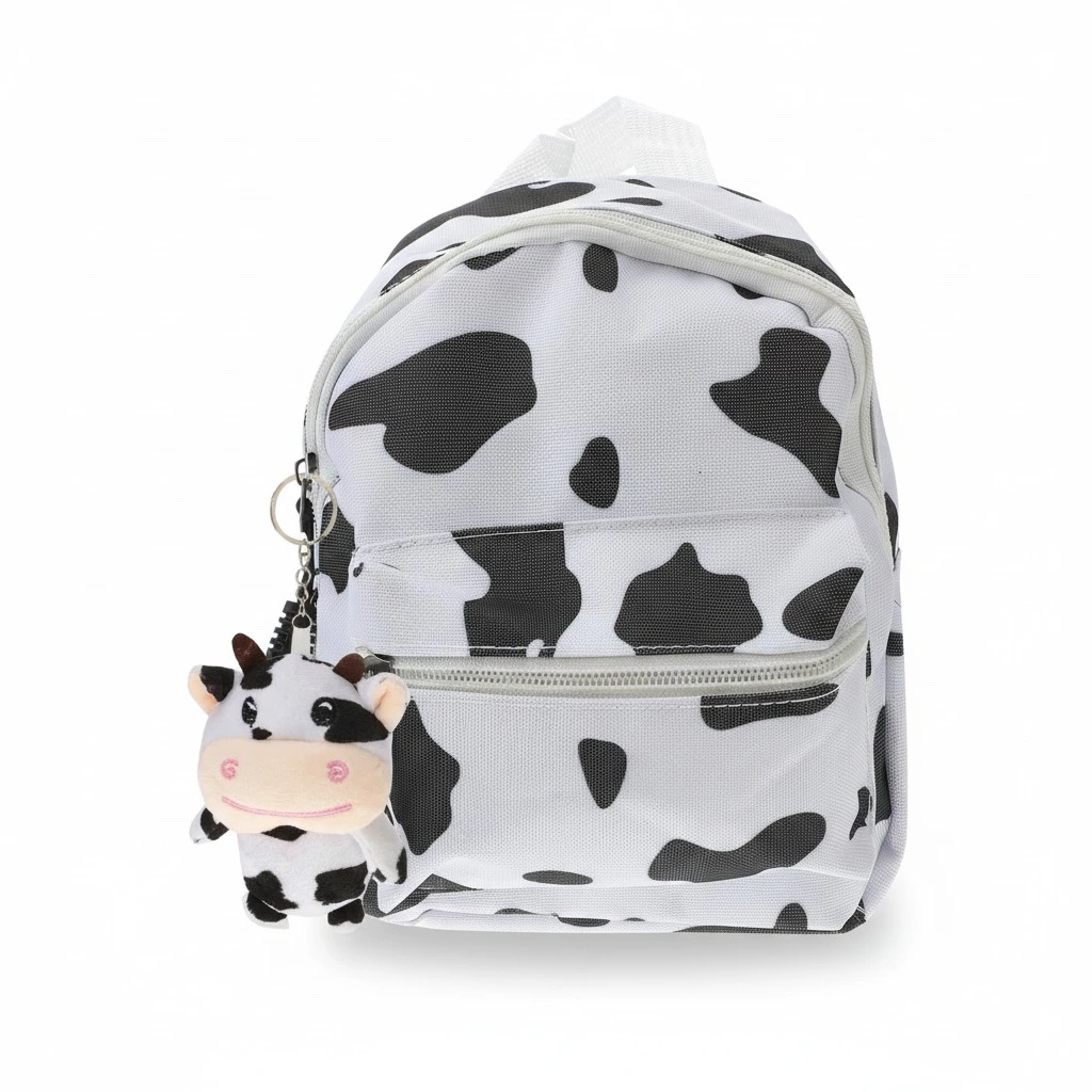 Cow Shoulders Bag Adorable Girl Canvas Bag Fashion Backpack Student Backpack