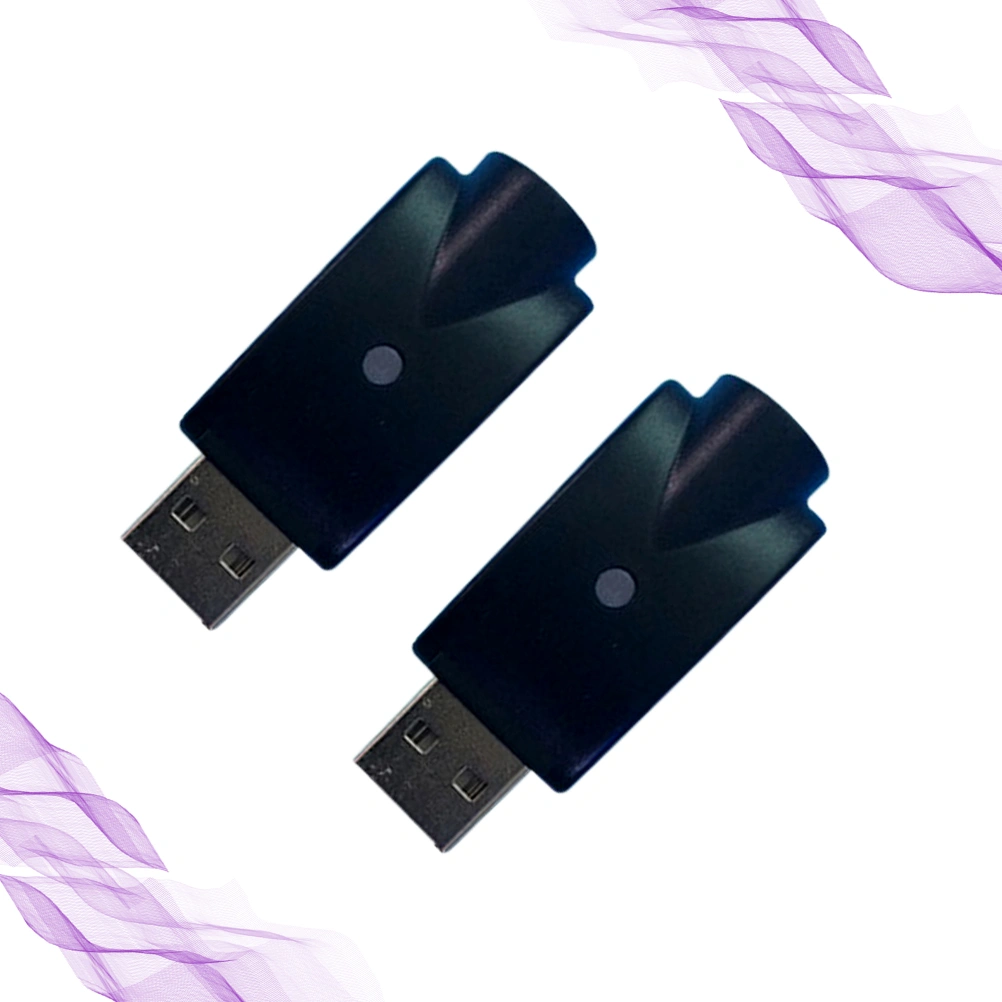 2Pcs Electronic Cigarette Converter Charger USB Wireless Charger Black