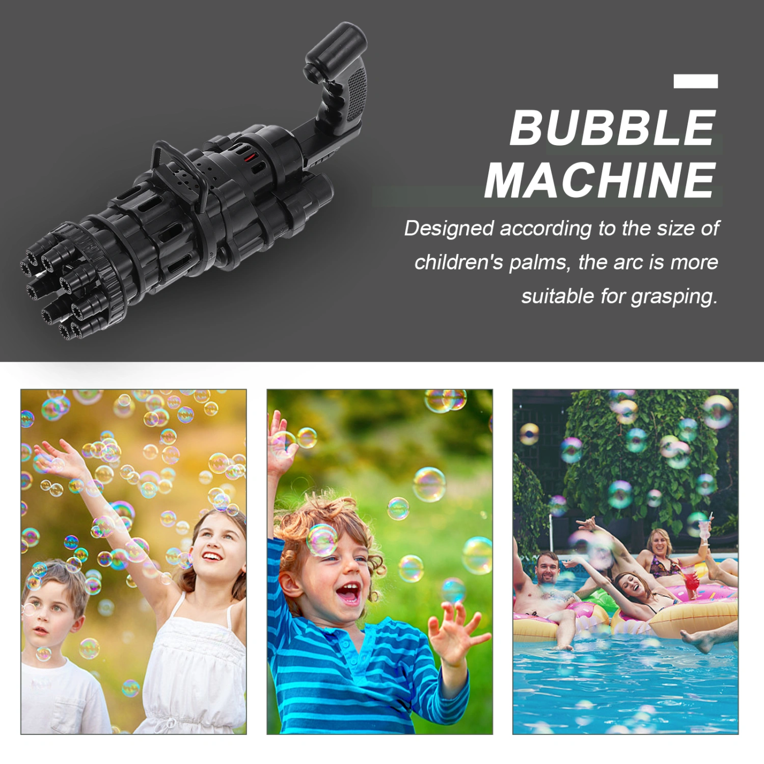 1 Set Bubble Shooter 9-Hole Bubble Machine Electric Bubble Maker Without Battery