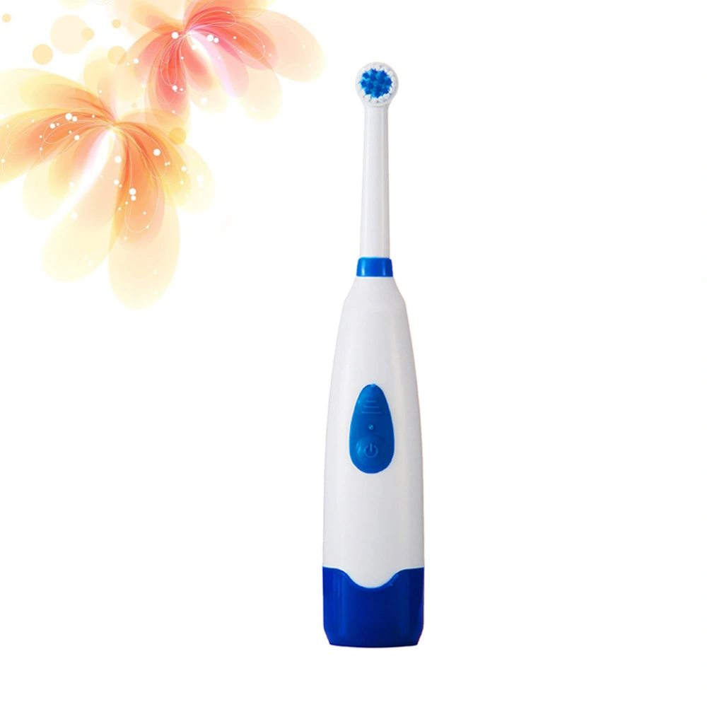 1Pc Rotatable Electric Toothbrush Waterproof Cleaning Toothbrush with 1 Replacement Brush for Kids Adults Random Color Exclude Battery