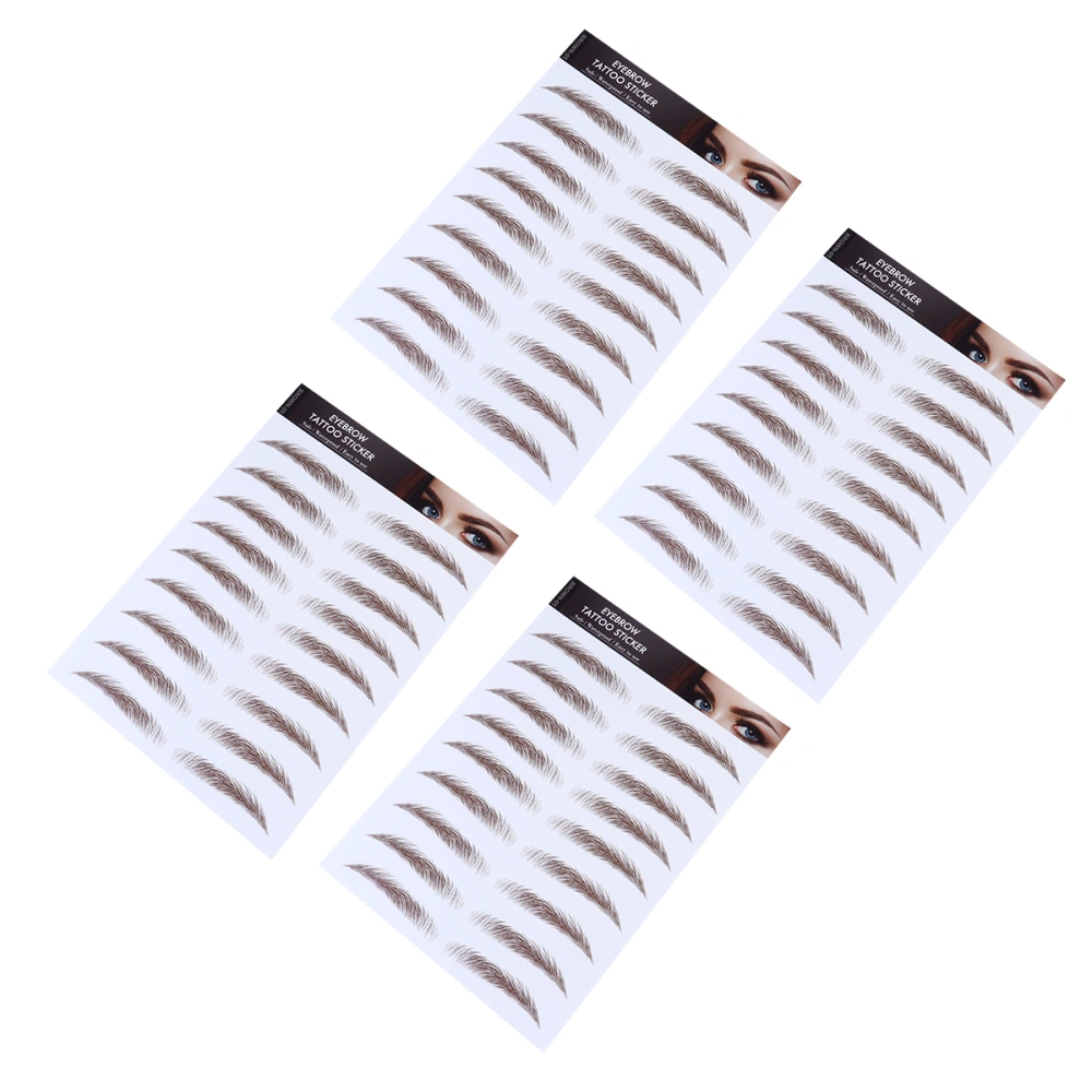 4pcs 6D Hair-Like Eyebrows Grooming Sticker False Eyebrows Sticker for Girl