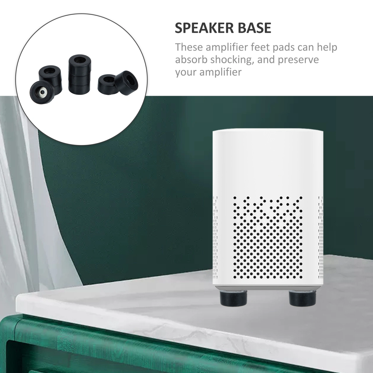 8Pcs Supple Rubber Speaker Spike Pad Rubber Floor Disc Speaker Base Accessory