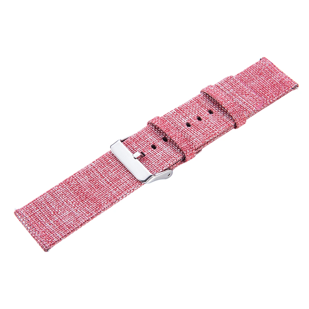 1pc Nylon Canvas Watch Band Watch Replacement Strap Watchband Wristband Compatible for Watch 42mm (Rosy)