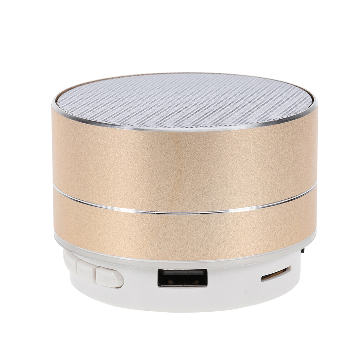 Aluminum Alloy WirelessSpeakersOutdoor portable Mini Metal Speaker with LED Lights Support TF FM Radio (Golden)