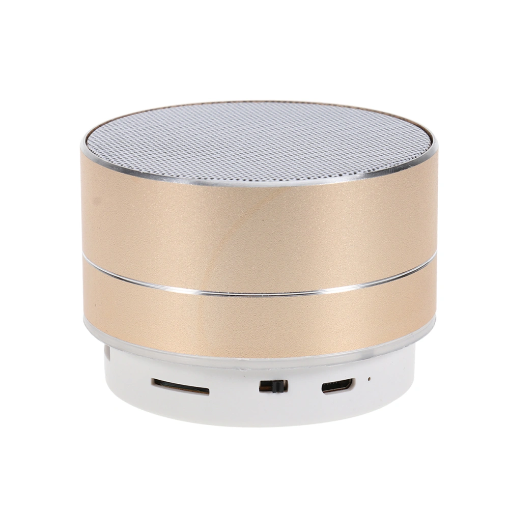 Aluminum Alloy WirelessSpeakersOutdoor portable Mini Metal Speaker with LED Lights Support TF FM Radio (Golden)