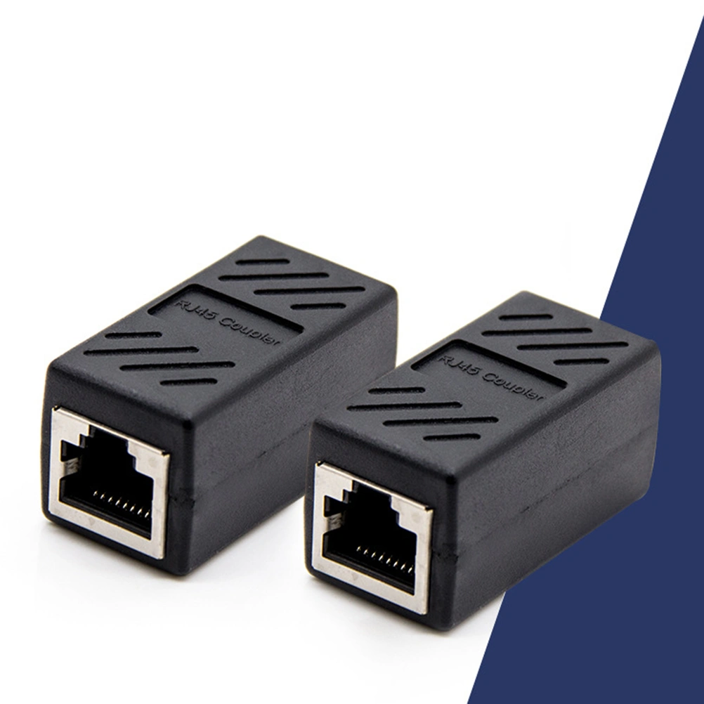 2pcs Network LAN Connector Adapter Coupler Extender RJ45 Ethernet Cable Extension Converter