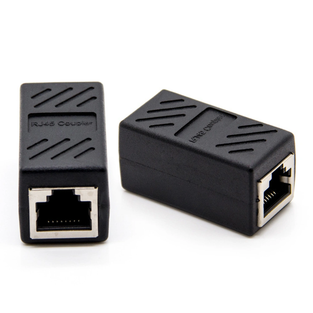 2pcs Network LAN Connector Adapter Coupler Extender RJ45 Ethernet Cable Extension Converter