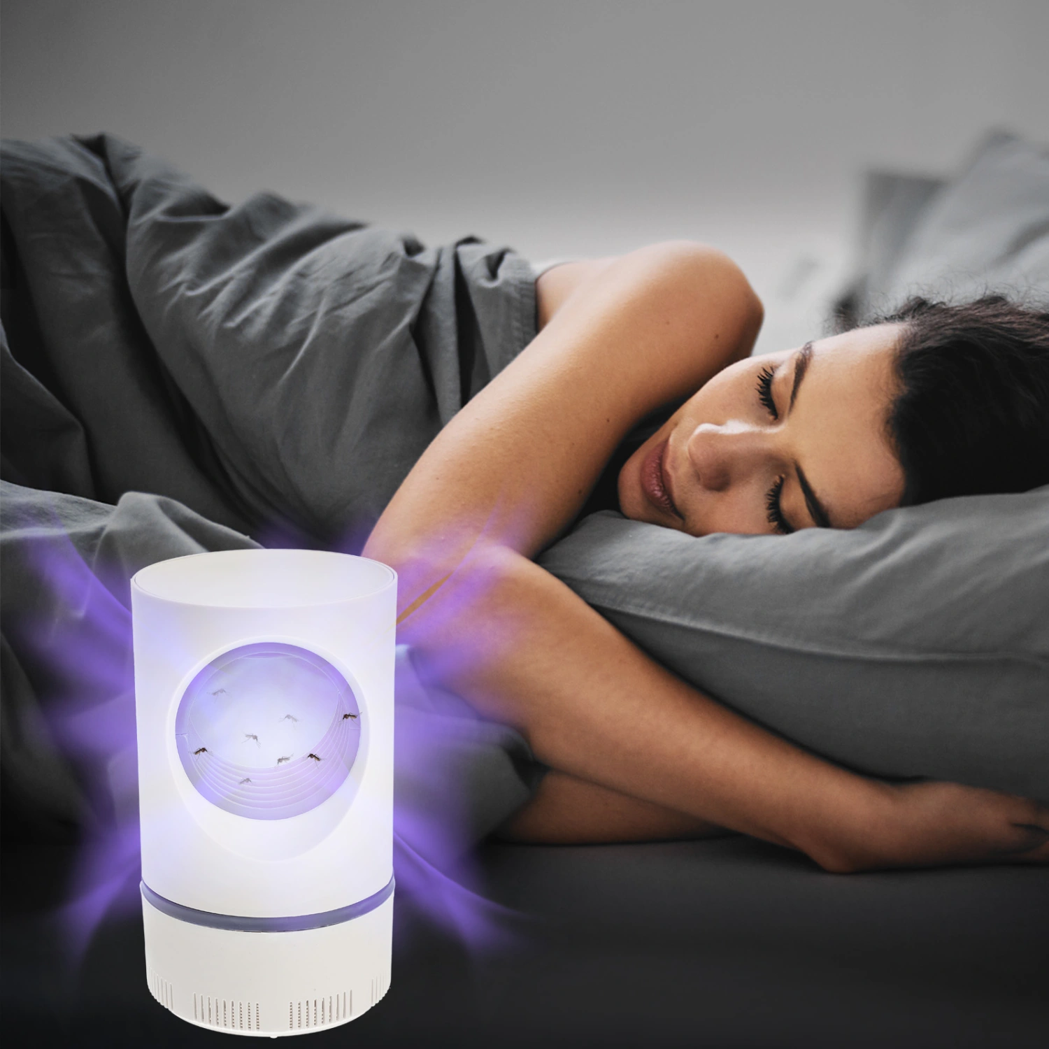 USB Photocatalyst Mosquito Killer Light Mosquito Lamp Convenient Mosquito Zapper Light Household Mosquito Killer for Home Office - Size S (White)