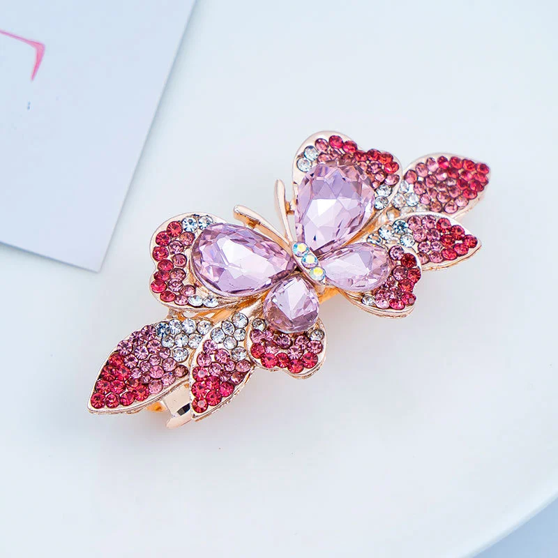 Spring Hair Clip Butterfly Hairpin Rhinestone Barrette Women Styling Hair Accessory