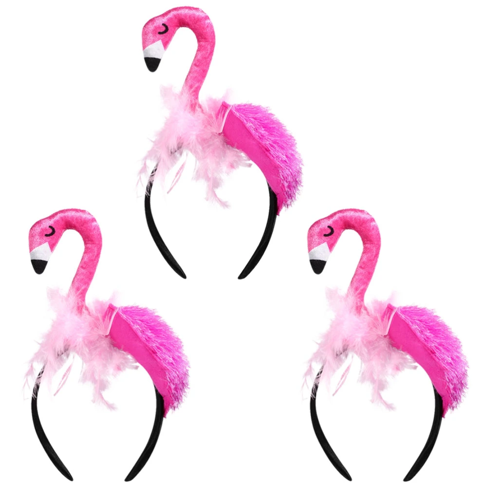 3pcs Hawaii Party Hair Band Creative Flamingo Headdress Adorable Cosplay Headband