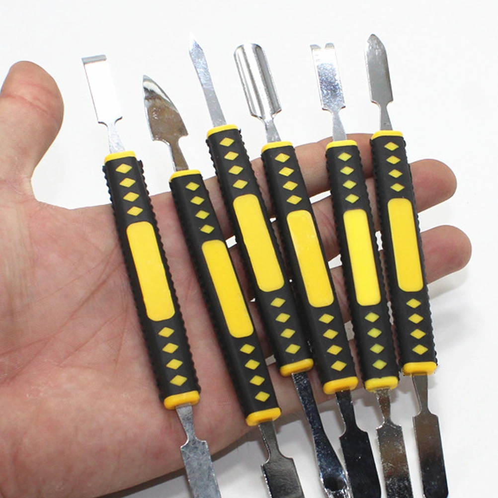 6pcs Steel Prying Bar Professional Repair Tools for Mobile Phone Tablet PC Metal Crowbar Portable Disassembly Rods