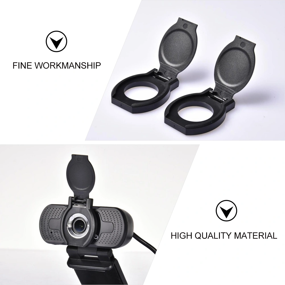 1 Set 10 Pcs USB Camera Lens Covers Webcam Lens Caps Protecting Privacy (Black)