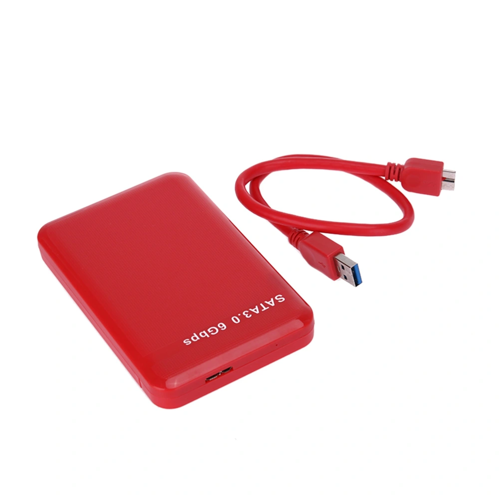 2.5" USB3.0 SATA3.0 HDD Hard Disk Drive External HDD Enclosure Case Tool Free 6 Gbps Support 3TB UASP Protocol (Red)