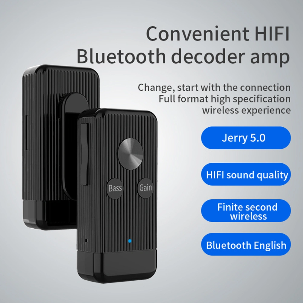 3.5mm Wireless Audio Receiver Noise Reduction NFC Transmitter Adapter with Clip Microphone for PC Smartphone Headphone (Black)