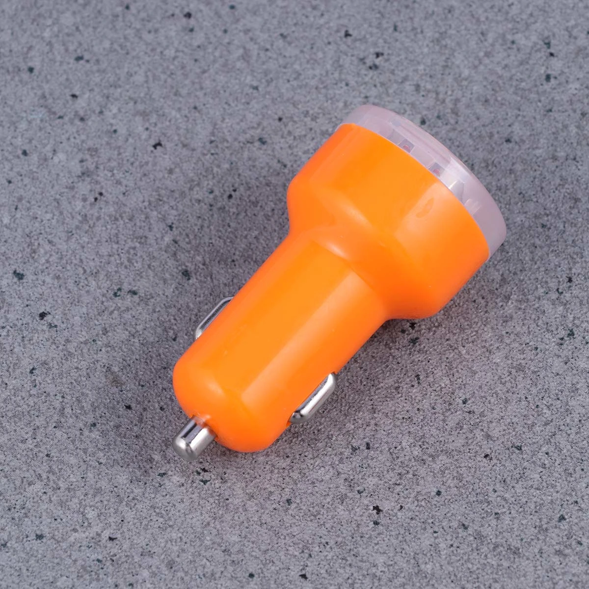 2.1A USB Universal Car Charger Mini Bullet LED Double USB 2-Port Car Charger Adaptor for Mobile Phone (Orange)