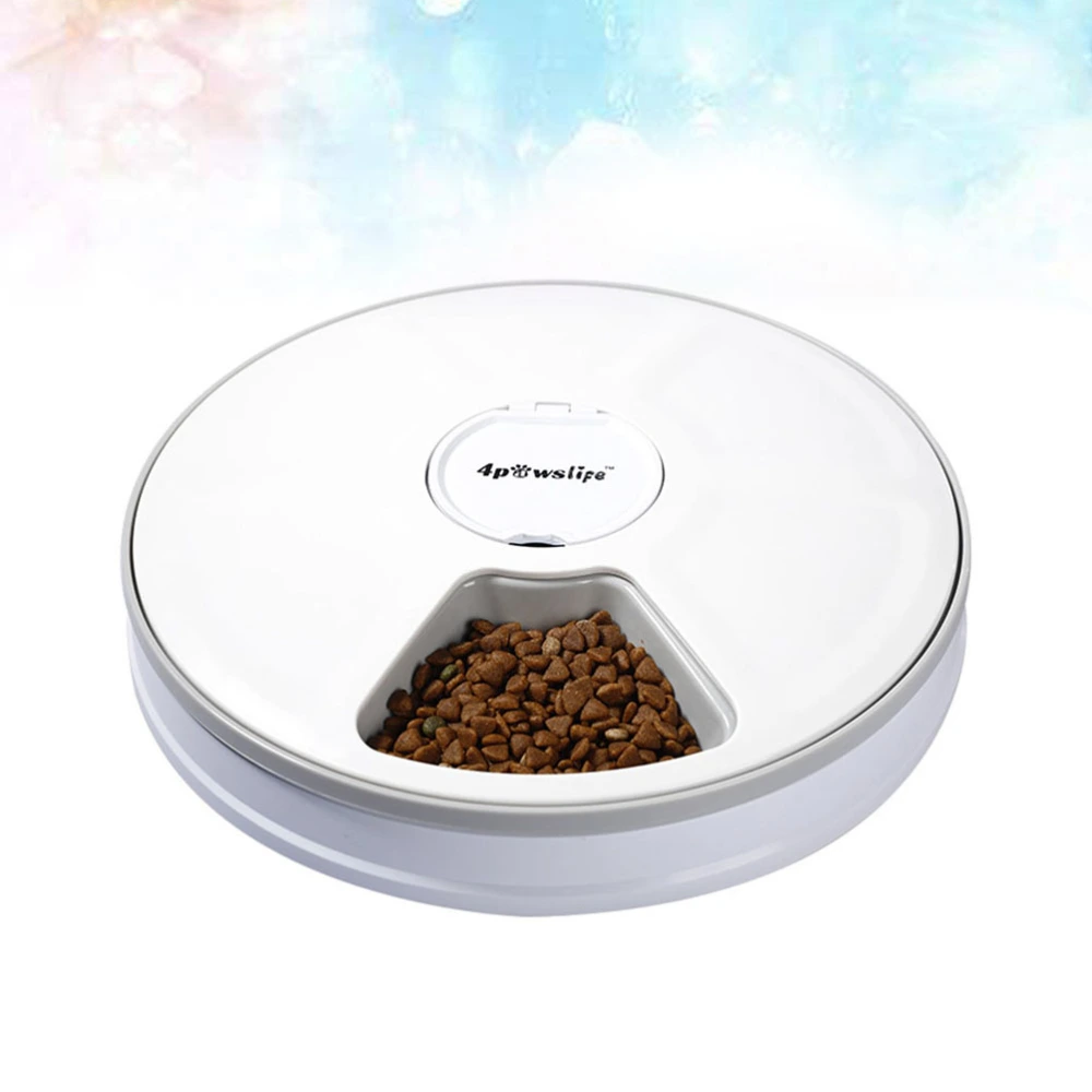 Automatic Pet Food Dispenser Food Feeder Bowl for Cat Dog Puppy Feeding without Battery White