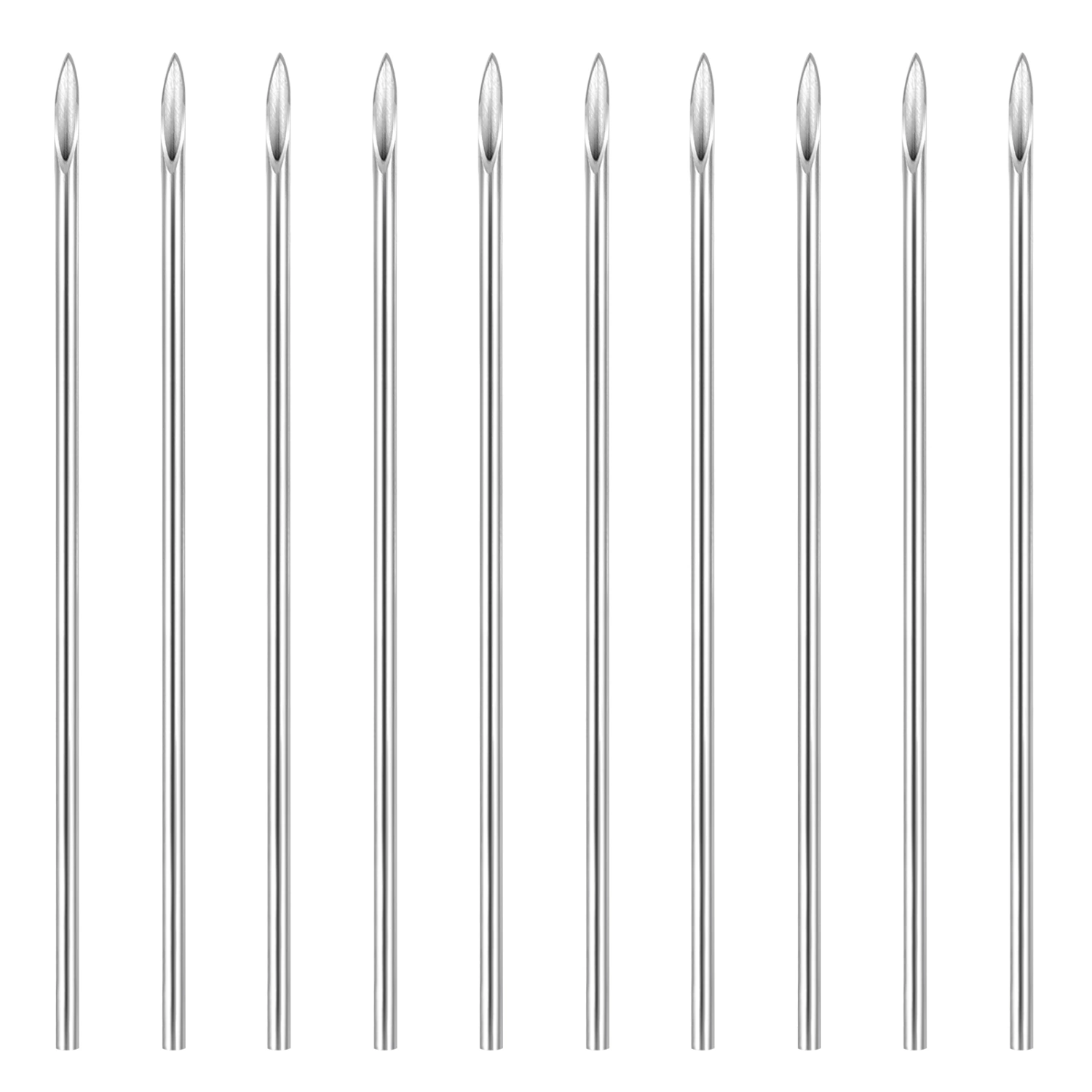 Supvox 10PCS 16G Body Piercing Needles Disposable Stainless Steel Sterile Needles Ear Nose Navel Lip Piercing Needles
