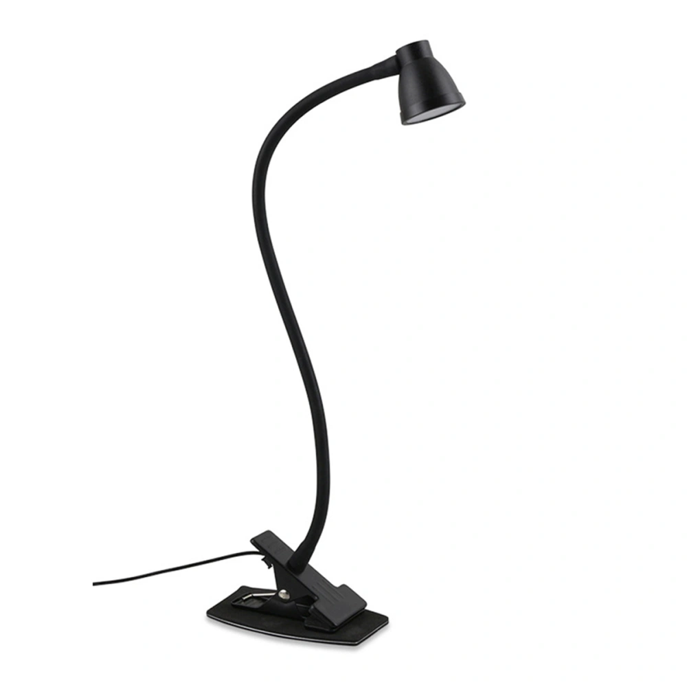 LED Clip Desk Lamp 3W Eye-Care Flexible Adjustable Gooseneck Table Lamp Reading Light with 3 Color Temperature Modes (Black)